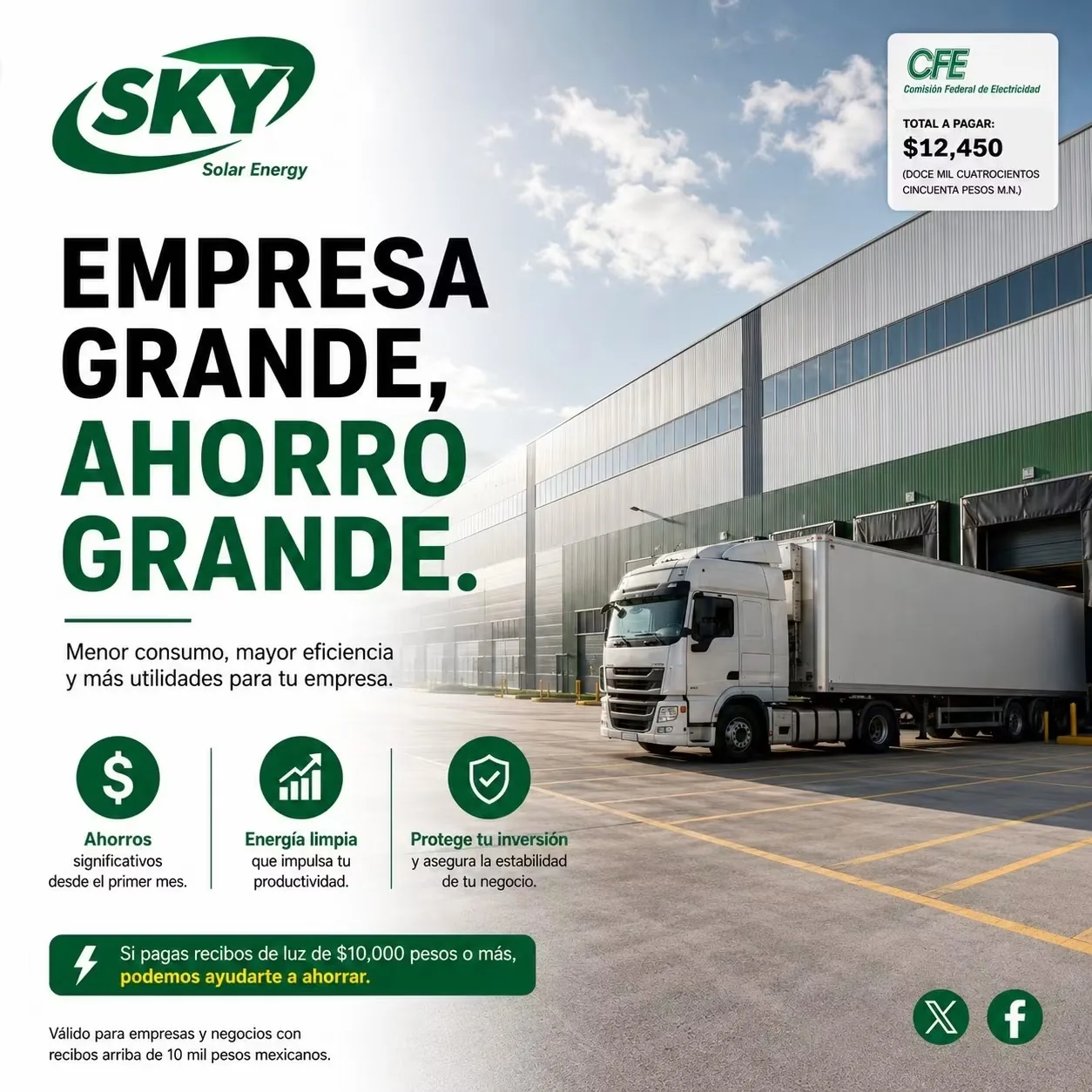 Instalación solar para empresa e industria